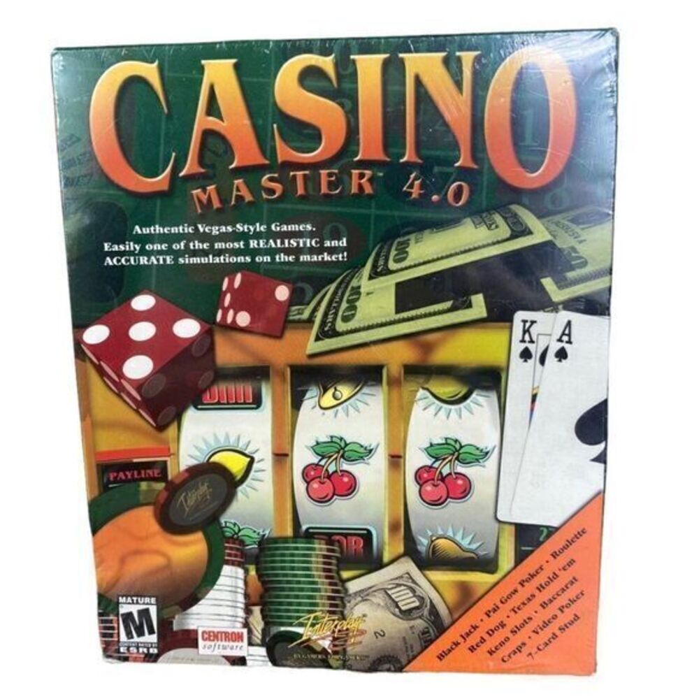 Casino Master 4.0 PC Game Edition Shuffle Deal CD-Rom Centron‎ Software New NIB